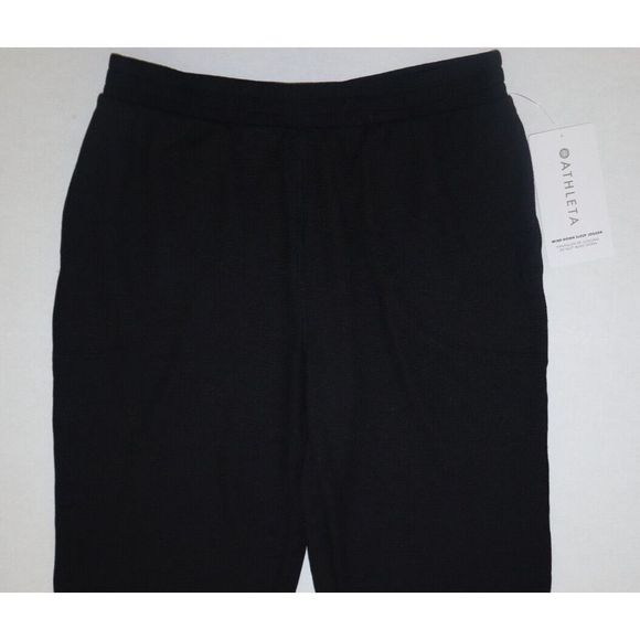 Athleta Women's Sz XS Black Waffle Knit Wind Down Sleep Jogger Lounge Pants - Picture 4 of 8